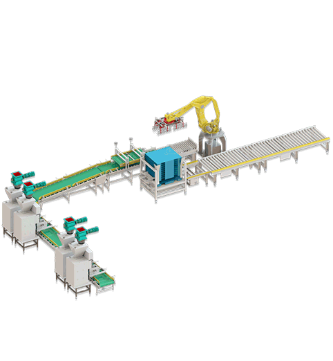全自動包裝碼垛生產線